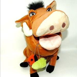 Disney Pumbaa Stuffed Plush Lion King With Grubs